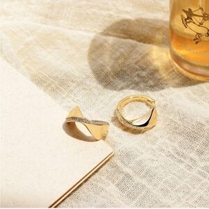 GOLD 14k Gold Plated Geometric Hoop Earrings